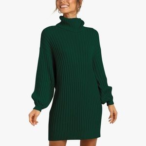 ANRABESS Oversized Turtleneck Sweater Dress - Size Medium
